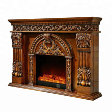 wooden fireplace mantel